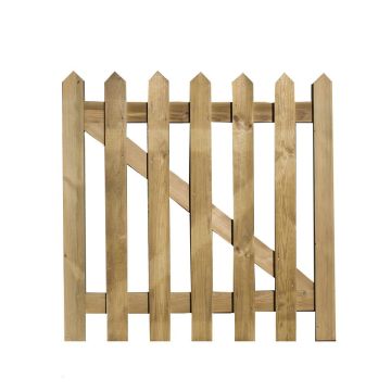 Pointed Top Pale Wooden Gate 1.2m x 1.2m