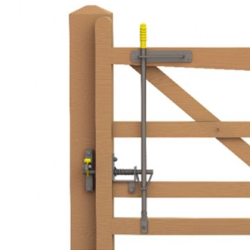 Easy-Latch for Timber Gate c/w straight handle One Way Opening  Galv. 