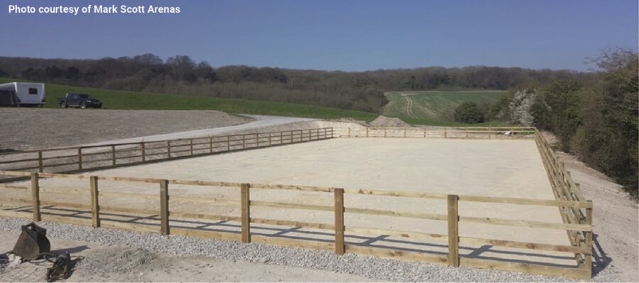 The stone drainage for horse arenas