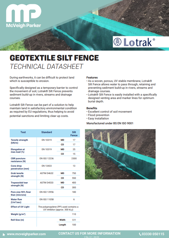 Geotextile Silt Fence