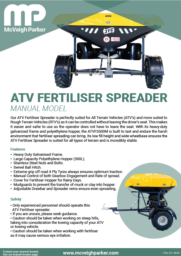JFC ATV Fertiliser Spreader (Manual Control)